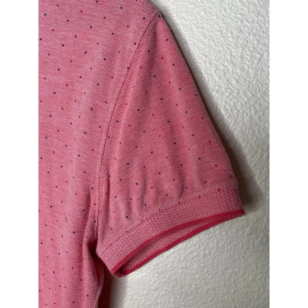 Massimo Dutti Pink Polka dot Polo shirt - Medium